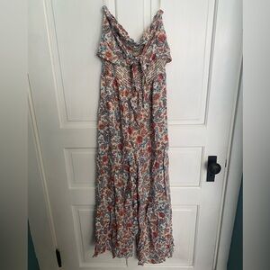 Floral Paisley Strapless Jumpsuit